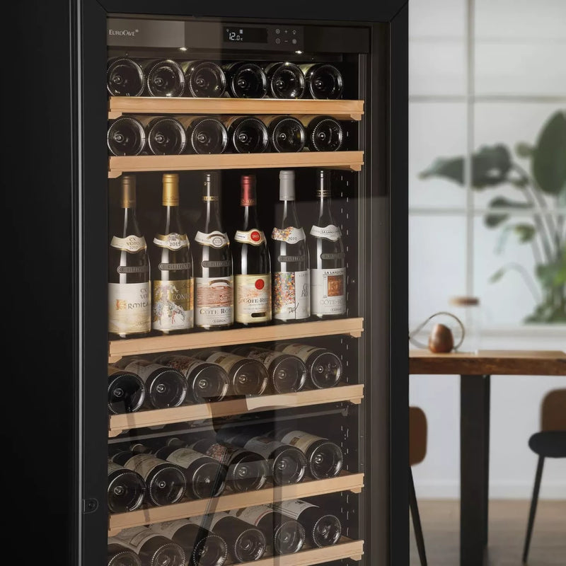 EuroCave La Première Range Small Model 1 Sliding & 1 Wooden Shelves Solid Door (72-92 Bottles)