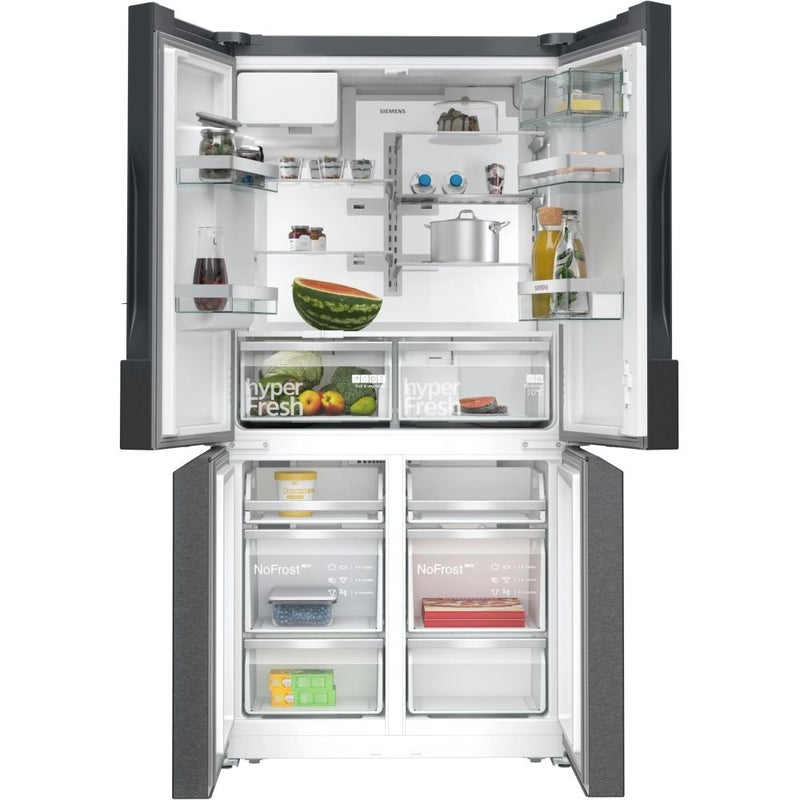 Grade A Siemens KF96DPXEA iQ700 American Fridge Freezer - Brushed Black Steel