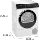 Grade A Siemens WQ46H2D9GB iQ500 9kg Heat Pump Tumble Dryer - White
