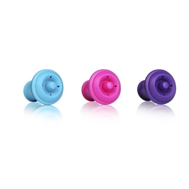 Wine Stoppers Set of 3 (Pink, Blue, Purple)
