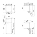 Smeg Fridge Freezer 172x60cm FAB30RPB5UK - Ideali
