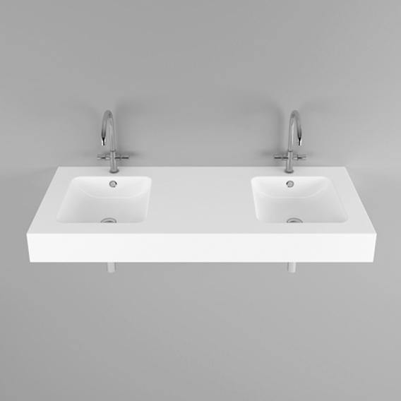 Bette One Double Wall-Mounted Washbasin White, With Glaze - Ideali