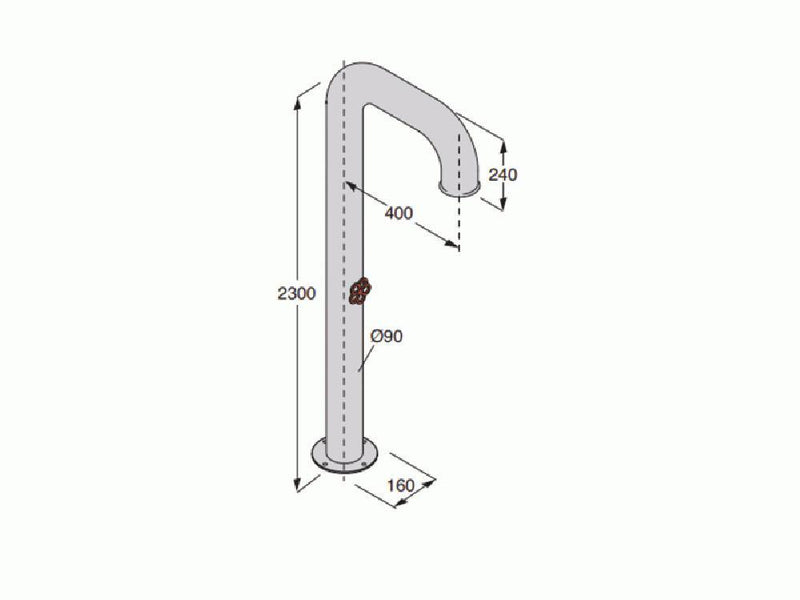 Boffi Pipe free standing spout with shower mixer - Ideali