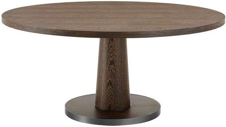 Convivio Table in Natural Wenge Wood Top w/ Bronze Nickel Painted Base - D138xH74 cm