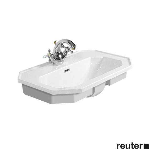 Duravit 1930 drop-in vanity washbasin white, with WonderGliss, with 1 tap hole