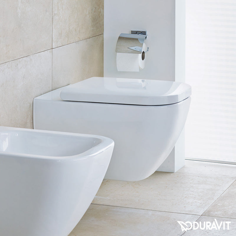 Duravit Happy D.2 Wall-Mounted Rimless Washdown Toilet, Extended Version