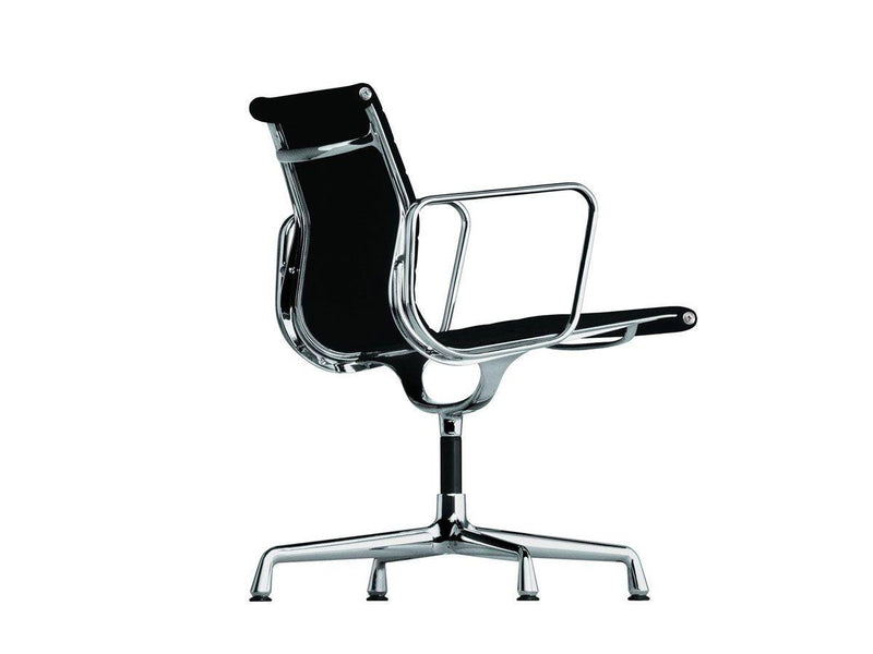 Vitra Aluminium Chair EA 108 - Leather 66 Nero / Chrome - Ideali
