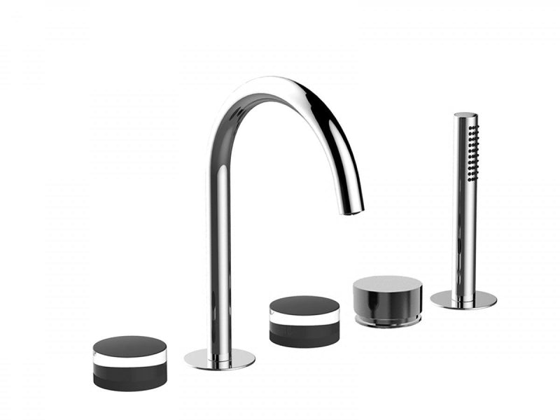 Fantini Nice 5 holes hot tub tap with diverter and pull out handshower S065S