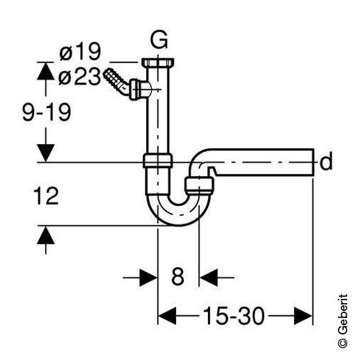 Geberit Sink Waste 1 1/2" Pipe Diameter 50 Mm - Ideali