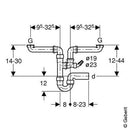Geberit Sink Waste For 2 Basins (Compact Model) Pipe Diameter 50 Mm - Ideali