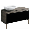 Geberit Citterio Vanity Unit For Countertop Washbasin With Glass Shelf Front Black / Corpus Grey Brown - Ideali