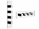 Gessi Quadro Wellness thermostatic shower mixer with 3 stop valves 43006