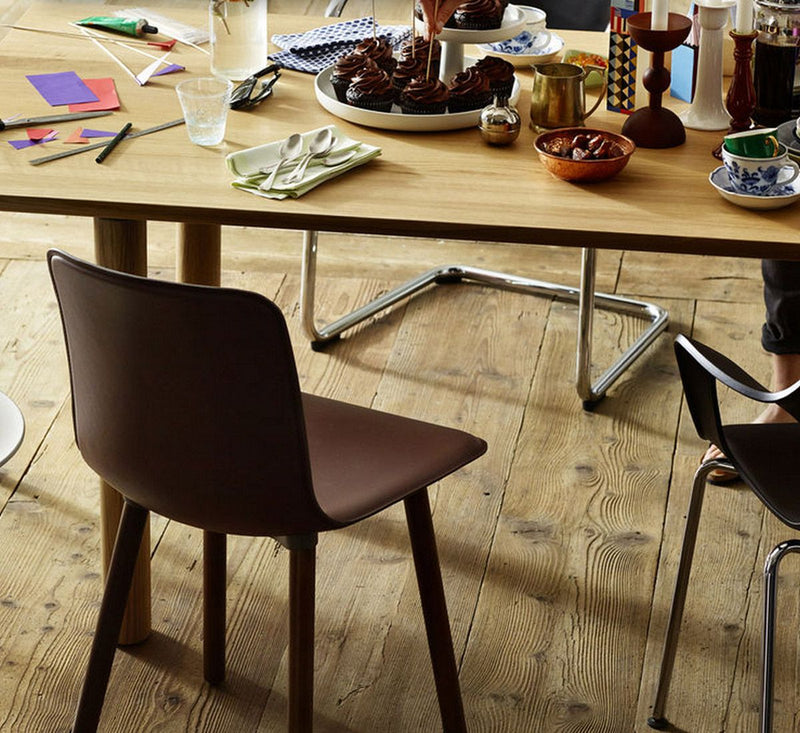 Vitra Hal Leather Wood Chair - Ideali