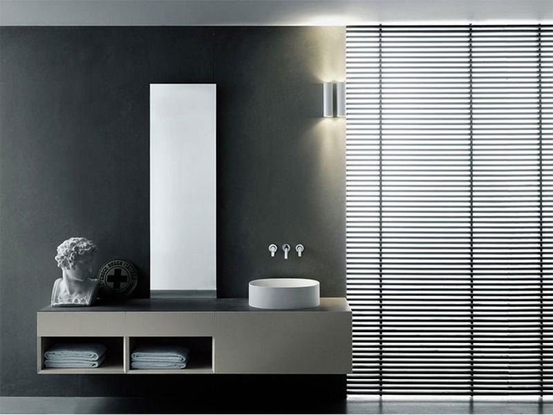 Boffi I FIUMI ST bathroom furniture composition with top and washbasin - Ideali