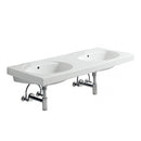 Geberit Preciosa double washbasin white, with KeraTect, without tap hole, with overflow