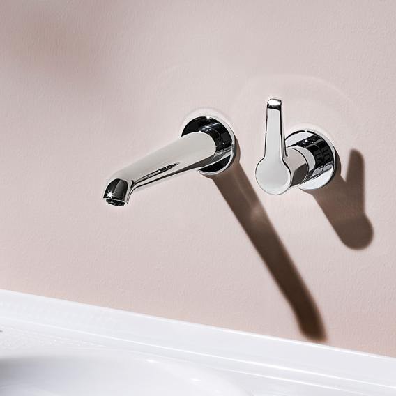 Laufen Val Wall-Mounted, Two Hole, Single Lever Basin Mixer - Ideali