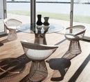 Platner Dining Table - Clear Glass Top / Polished Nickel / Ø 135 cm
