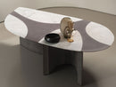 Baxter Ronchamp Dining Table - Marbe Top Gioia/Grey with Kashmir Plomb Upholstered Legs