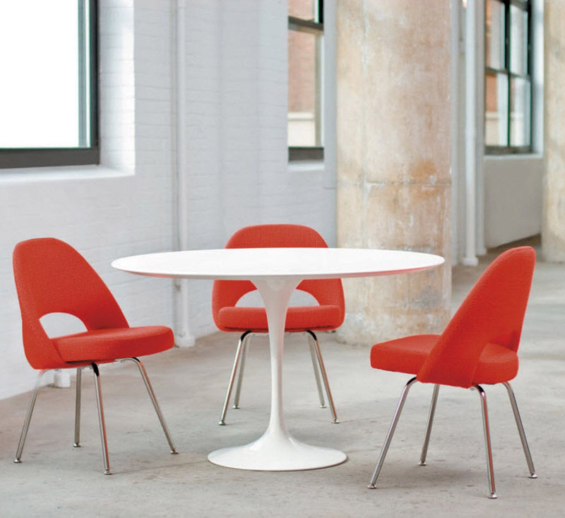 Saarinen Round Table Ø 91 - White Laminate/White Rilsan