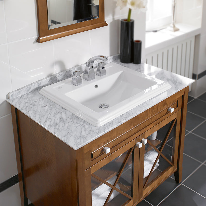 Villeroy &amp; Boch Hommage drop-in washbasin white, with CeramicPlus, with 1 tap hole