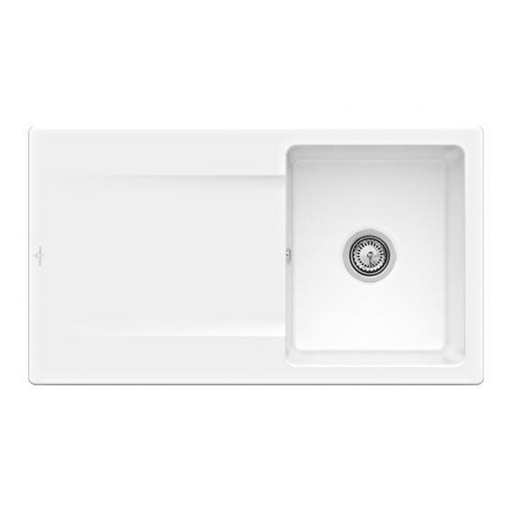 Villeroy & Boch Siluet 50 Flat Sink Flush-Mounted With Draining Board And Pop-Up Waste - Ideali