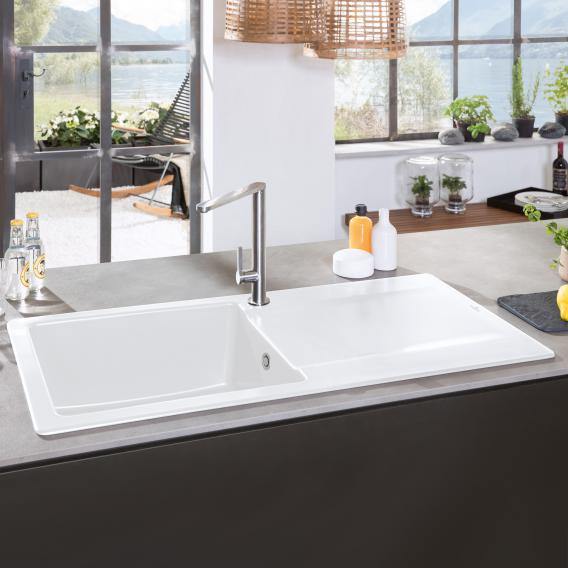 Villeroy & Boch Siluet 50 Built-In Sink With Draining Board And Pop-Up Waste - Ideali