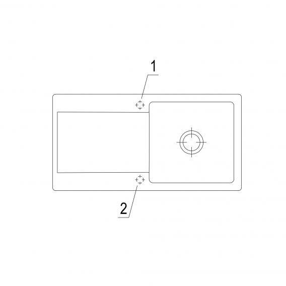 Villeroy & Boch Siluet 60 Flat Sink Flush-Mounted With Draining Board - Ideali