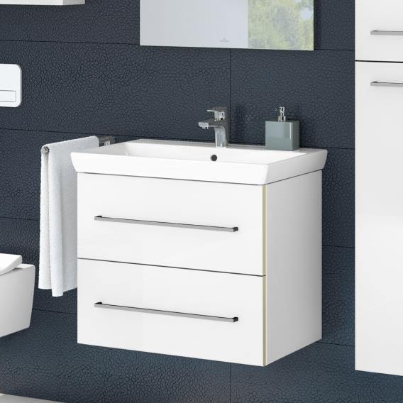 Villeroy & Boch Avento Washbasin With Vanity Unit With 2 Pull-Out Compartments White, With Ceramicplus, With 1 Tap Hole, With Overflow - Ideali