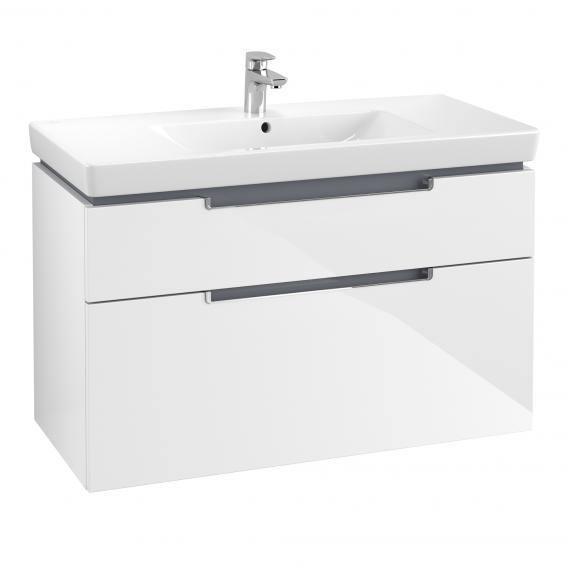 Villeroy & Boch Subway 2.0 Washbasin With Vanity Unit With 2 Pull-Out Compartments White, With Ceramicplus, With 1 Tap Hole, With Overflow - Ideali