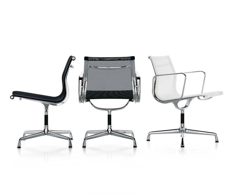 Vitra Aluminium Chair EA 108 Swivel Leather - Ideali