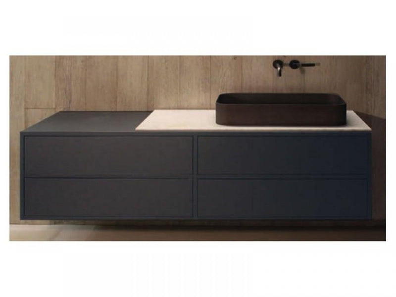 Boffi WOOD-IN bathroom furniture composition with countertop and washbasin - Ideali