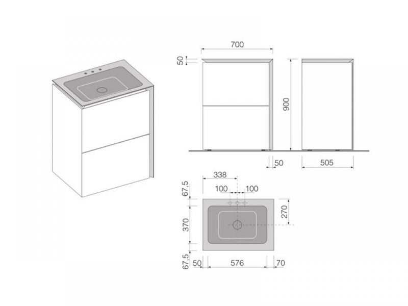 Boffi B15C bathroom furniture monobloc - Ideali