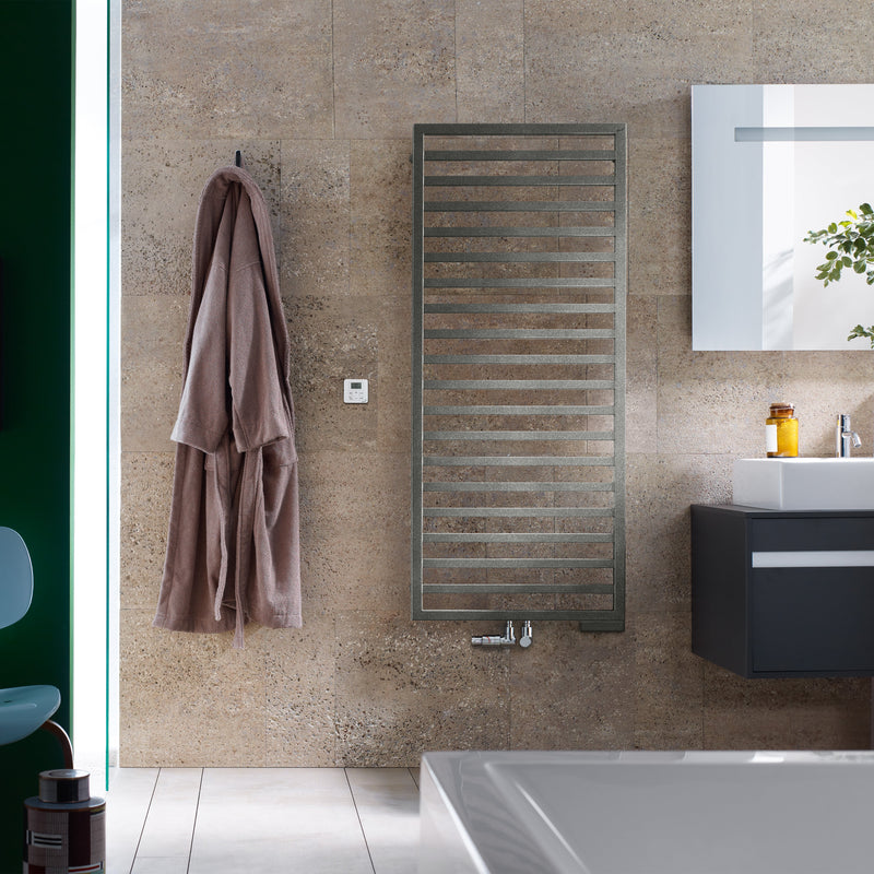 Zehnder Quaro Towel Radiator for Mixed Operation with Built-in Heating Element