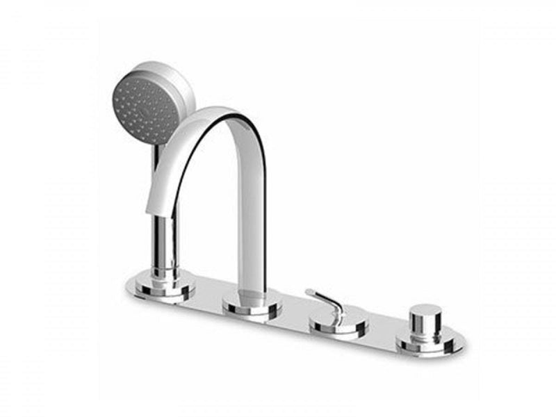 Zucchetti Isyfresh single lever tub tap, 4 holes with handshower ZP2169
